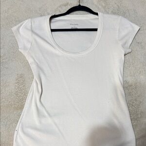 Pilcro Women's OffWhite fitted  Short Sleeve Tee